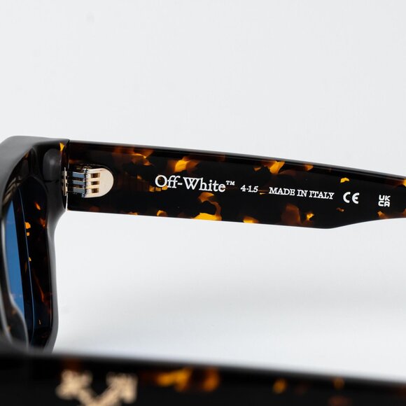 Off-White VIRGIL Women Sunglasses Havana Blue Square OERI008 6045 NEW AUTHENTIC - Picture 8 of 13
